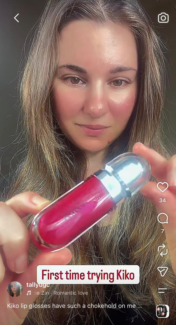 Kiko Lip Gloss UGC Video Kiko Lip Gloss UGC Video